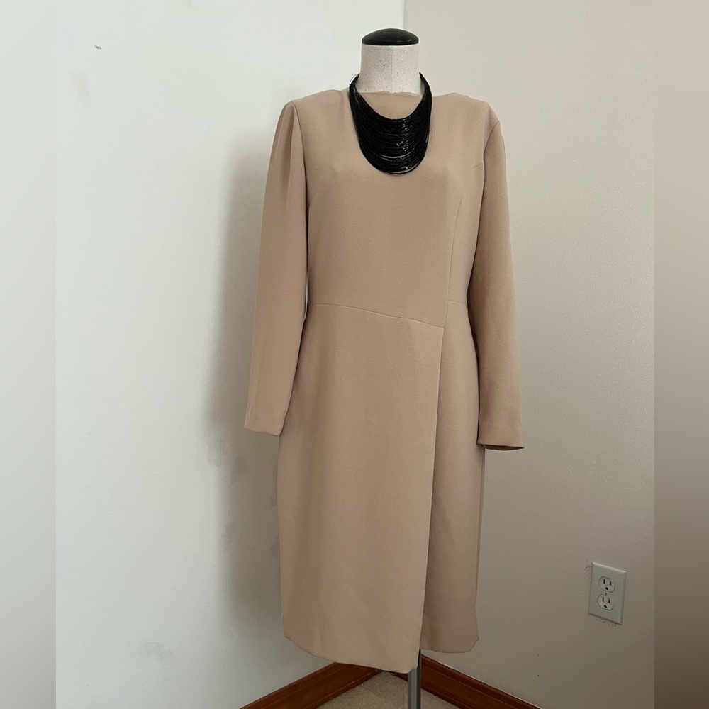 David Warren Dress Tan  Women Size 12p like new